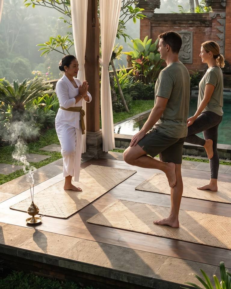Yoga with a Balinese teacher